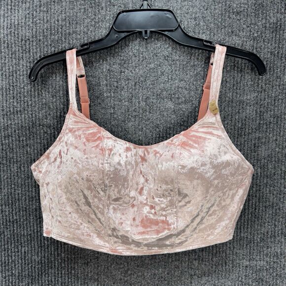 Victoria's Secret PINK Wireless Lightly Lined Corset Bra Top Size XL Cami Velvet - Picture 2 of 11